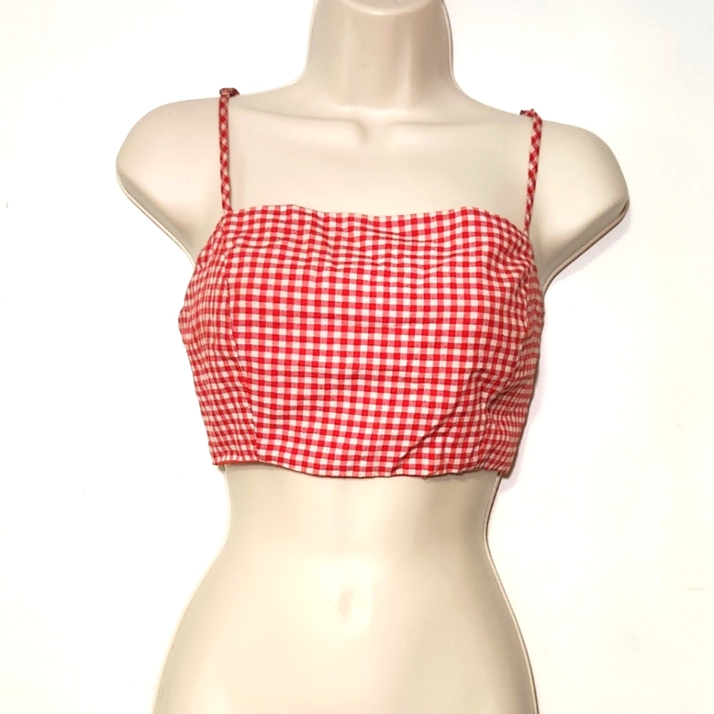 Windsor gingham crop top- size M
